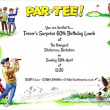 Golfing party invitations
