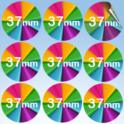 37mm round stickers on sheets