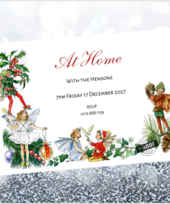 1950's style Fairy Christmas invitation
